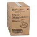 Food Trays, Containers, and Lids | Pactiv Corp. YCI820500000 SENSATION SmartLock 5.24 in. x 5.25 in. x 2.57 in. Plastic Hinged Lid Container - Clear (375/Carton) image number 2