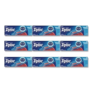Ziploc 351126 1 Gallon 2.7 mil. 9.6 in. x 12.1 in. Zipper Freezer Bags - Clear (28 Bags/Box, 9 Boxes/Carton)