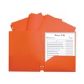 File Folders | C-Line 33932 11 in. x 8.5 in. 3-Hole Punch Two-Pocket Heavyweight Poly Portfolio Folder - Orange (25/Box) image number 1