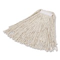 Mops | Rubbermaid Commercial FGV11800WH00 24 oz. 1 in. Band Economy Cut-End Cotton Wet Mop Head - White (12/Carton) image number 2