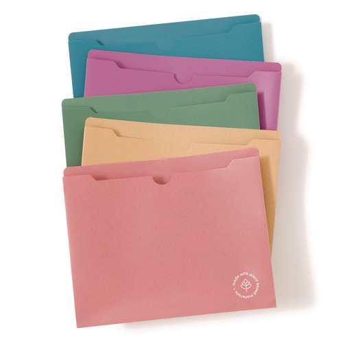 File Jackets & Sleeves | U Brands 6595U01-12 U-Eco Straight Tab Poly File Jackets - Assorted/Letter Size (10/Pack) image number 0