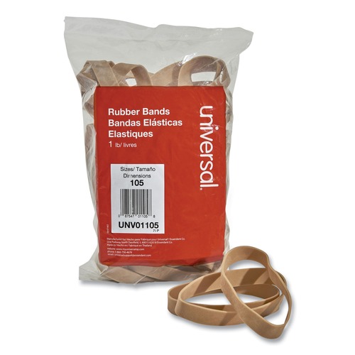 Rubber Bands | Universal UNV01105 0.06 in. Gauge Size 105 Rubber Bands - Beige (55/Pack) image number 0