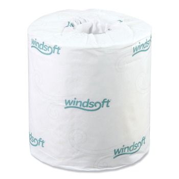 PAPER AND DISPENSERS | Windsoft WIN2405 2-Ply Septic Safe Individually Wrapped Rolls Bath Tissue - White (500 Sheets/Roll, 48 Rolls/Carton)