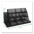 Breakroom Supplies | Mind Reader CMG2MESH-BLK 11.61 in. x 23.9 in. x 12.76 in. 14-Compartment Network Collection Coffee Cup and Condiment Countertop Organizer - Black image number 5