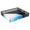 Desktop Organizers | Rolodex 22131 15.25 x 11.88 x 2.5 Metal Mesh 6-Compartment Deep Desk Drawer Organizer - Black image number 3