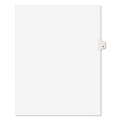 Dividers & Tabs | Avery 11919 11 x 8.5 Avery Style Preprinted Legal Exhibit Side 10-Tab Index Dividers - White (25/Pack) image number 0