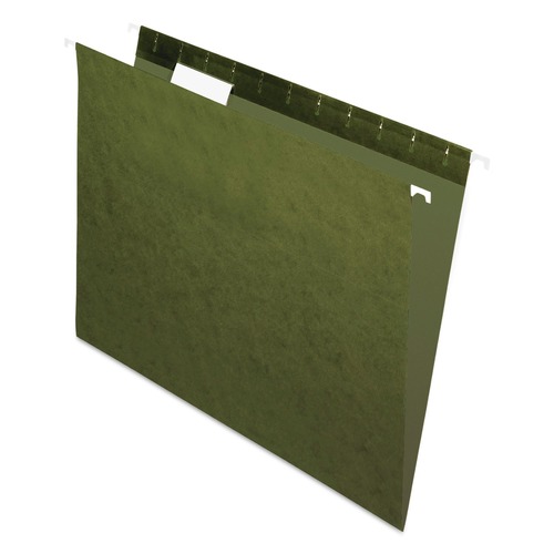 File Folders | Pendaflex 81602 1/5-Cut Tabs Letter Size Hanging Folders - Standard Green (25/Box) image number 0