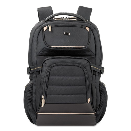 Office & Office Supplies | SOLO PRO742-4 Pro 12.25 in. x 6.75 in. x 17.5 in. Polyester Backpack Fits Devices Up to 17.3 in. - Black image number 0