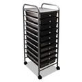 Desktop Organizers | Advantus 34007 1 Shelf 10 Drawers 13 in. x 15.38 in. x 37.75 in. Metal Portable Drawer Organizer - Matte Gray/Smoke image number 0