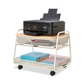 Office Carts & Stands | Safco 5208WH 21 in. x 16 in. x 17.5 in. 1 Shelf 1 Drawer 1 Bin 100 lbs. Capacity Onyx Under Desk Metal Machine Stand - White image number 4