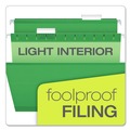 File Folders | Pendaflex 04152 1/5 BGR 1/5-Cut Tabs Colored Reinforced Hanging Folders - Letter Size/Bright Green (25/Box) image number 6