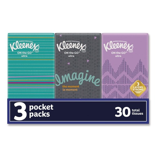 Paper Towels and Napkins | Kleenex 11976 On The Go Packs 3-Ply Facial Tissues - White (36/Carton) image number 0