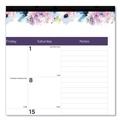 Bulletin Boards | Blueline C194113 12-Month (Jan-Dec): 2026 22 in. x 17 in. Passion Floral Artwork Monthly Deskpad Calendar - Multicolor Sheets, Black Binding image number 1