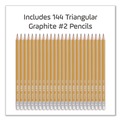 Pencils | Maped Helix 851770ZT Essentials Triangular Pre-Sharpened HB No. 2 Pencils - Black Lead/Yellow Barrel (144/Box) image number 3