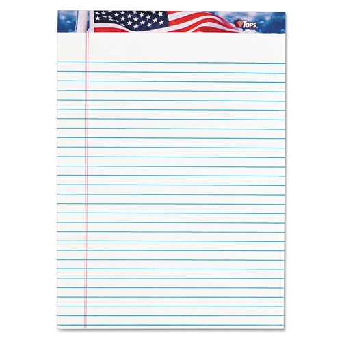 Just Launched | TOPS 75140 American Pride 8.5 in. x 11.75 in. Writing Pad - Wide/Legal, White (50 Sheets/Pad, 12 Pads/Pack) image number 0