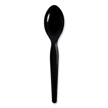 CUTLERY | Boardwalk BWKTSHWPSBIW Heavyweight Wrapped Polystyrene Teaspoon Cutlery - Black (1000/Carton)