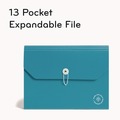 File Folders | U Brands 6594U01-12 U-Eco 9.75 in. Expansion 13-Pocket Expandable File - Ocean/Letter Size image number 3