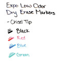 Back to School Sale | EXPO 80653A Broad Chisel Tip Low-Odor Dry Erase Marker Starter Set - Assorted Colors (4/Set) image number 3