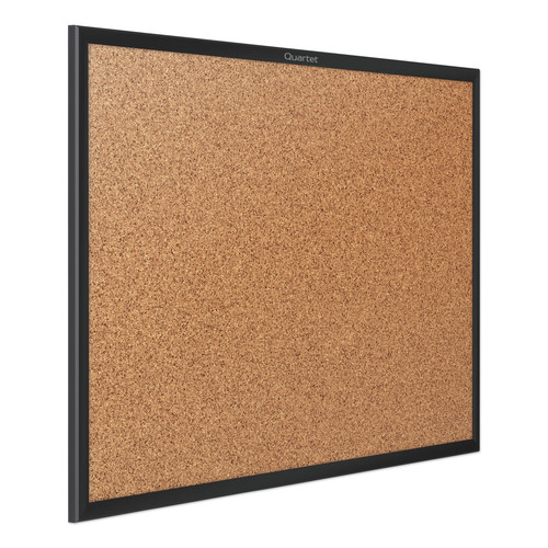 Bulletin Boards | Quartet 2301B 24 in. x 18 in. Classic Series Cork Bulletin Board - Tan Surface, Black Aluminum Frame image number 0
