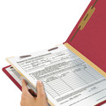 File Folders | Smead 13703 2 in. Expansion 1 Divider Letter Size 4 SafeSHIELD Fasteners Top Tab Classification Folders - Red Exterior (10/Box) image number 4