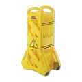 Floor Signs & Safety Signs | Rubbermaid Commercial FG9S1100YEL 13 ft x 40 in. Plastic Portable Mobile Safety Barrier - Yellow image number 1