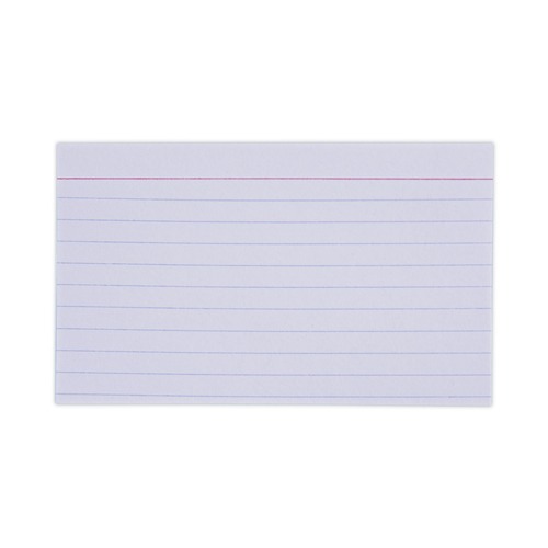 Flash Cards | Universal UNV47210EE 3 in. x 5 in. Ruled Index Cards - White (100/Pack) image number 0