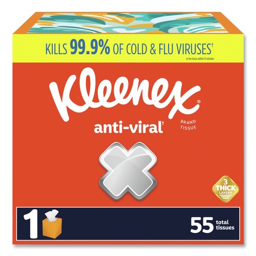 Paper Towels and Napkins | Kleenex 54505 Anti-Viral 3-Ply Facial Tissue - White (27/Carton) image number 0