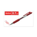 Pens | Universal UNV39914 0.7 mm. Medium Comfort Grip Retractable Gel Pen - Red Ink, Clear/Red Barrel (1-Dozen) image number 3
