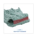  | Boardwalk BWK503GNNB Premium Standard Cotton/Rayon Fiber Mop Head - Large, Green (12/Carton) image number 7