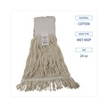  | Boardwalk BWK524C 24 oz. Pro Loop Web/Tailband Premium Saddleback Cotton Mop Head - White (12/Carton) image number 4