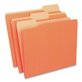 File Folders | Universal UNV10507 Deluxe Colored 1/3-Cut Top Tabs Letter Size File Folders - Orange/Light Orange (100/Box) image number 1