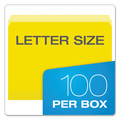 File Folders | Pendaflex 152 YEL Letter Size Straight Tabs Colored File Folders - Yellow/Light Yellow (100/Box) image number 4