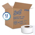  | Scott 07223 Essential 3.55 in. x 2000 ft. Septic Safe JRT Jumbo Roll Bathroom Tissue - White (12 Rolls/Carton) image number 1
