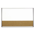 Bulletin Boards | Quartet ARCCB3018 30 in. x 18 in. ARC Frame Cubicle Combo Dry Erase/Cork Bulletin Board - Tan/White Surface/Satin Aluminum Frame image number 0