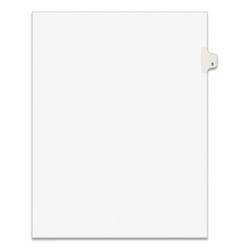 Avery 11915 11 x 8.5 Avery Style Preprinted Legal Exhibit Side 10-Tab Index Dividers - White (25/Pack)