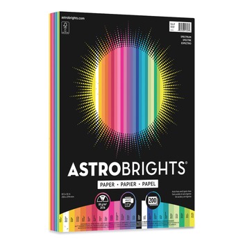 Astrobrights 91397-01 8.5 in. x 11 in. 24 lbs. Bond Weight Color Paper - Assorted Spectrum Colors (200/Pack)