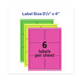 Labels | Avery 06482 3.33 in. x 4 in. High-Vis Removable Laser/Inkjet ID Labels with Sure Feed - Assorted Neon (72/Pack) image number 1