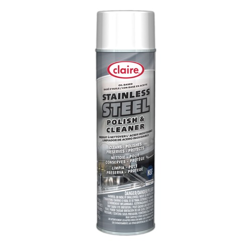 Cleaning & Janitorial Supplies | Claire CL841 15 oz. Aerosol Spray Stainless Steel Polish and Cleaner - Lemon Scent image number 0