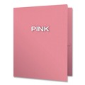 File Folders | Oxford 57568EE 11 x 8.5 0.5 in. Capacity Embossed Leather Grain Paper Twin-Pocket Folder - Pink (25/Box) image number 2