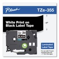 Labels | Brother P-Touch TZE355 0.94 in. x 26.2 ft. TZe Standard Adhesive Laminated Labeling Tape - White on Black image number 5
