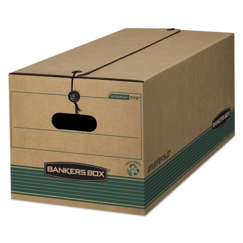 Boxes & Bins | Bankers Box 00774 15.25 in. x 24.13 in. x 10.75 in. STOR/FILE Medium-Duty Strength Storage Boxes for Legal Files - Kraft/Green (12/Carton) image number 0