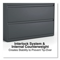 Office Filing Cabinets & Shelves | Alera 25515 42 in. x 18.63 in. x 67.63 in. 5 Legal/Letter/A4/A5 Size Lateral File Drawers - Charcoal image number 12