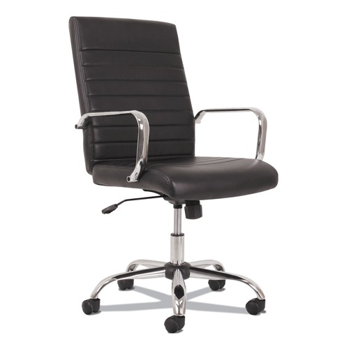 Office Chairs | Basyx BSXVST511 5-Eleven Mid-Back Executive Chair with 250-lb. Capacity and 17.1 in. to 20 in. Seat Height - Black/Chrome image number 0