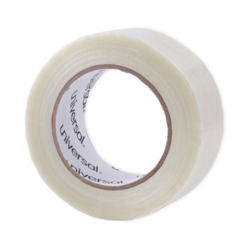 Universal UNV30048 3 in. Core 48 mm. x 54.8 m. #120 Utility Grade Filament Tape - Clear (1-Roll)