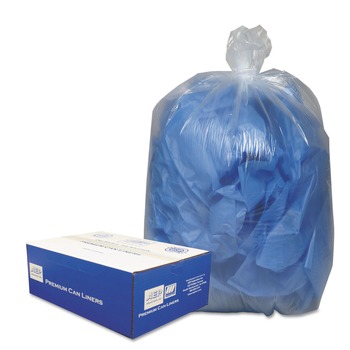 TRASH BAGS | Classic Clear WEBBC24 10 gal. 0.6 mil. Low-Density Can Liners - Clear (25 Bags/Roll, 20 Rolls/Carton)