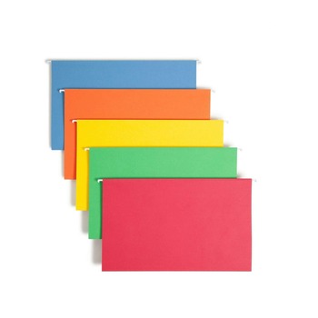 Smead 64159 Legal Size 1/5-Cut Tabs Colored Hanging File Folders - Assorted Colors (25/Box)