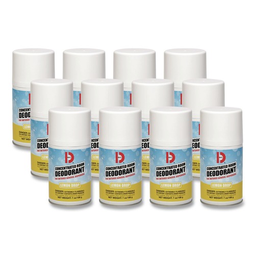 Odor Control | Big D Industries 045100 7 oz Metered Concentrated Room Deodorant - Lemon Scent (12/Carton) image number 0