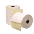 Paper Towels and Napkins | PM Company 7706 3 in. x 90 ft. Impact Printing Carbonless Paper Rolls - White/Canary (50/Carton) image number 1