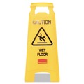 Just Launched | Rubbermaid Commercial FG611277YEL 11 in. x 12 in. x 25 in. Caution Wet Floor Sign - Bright Yellow image number 0