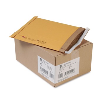 Sealed Air 64937 #4 Paper Padding Self-Adhesive Closure 9.5 in. x 14.5 in. Jiffy Padded Mailer - Natural Kraft (25/Carton)